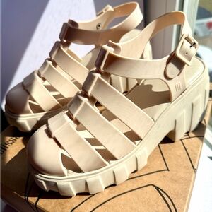 Melissa Cream Strappy Platform Sandals